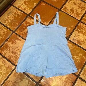 Blue Tank Shorts Romper